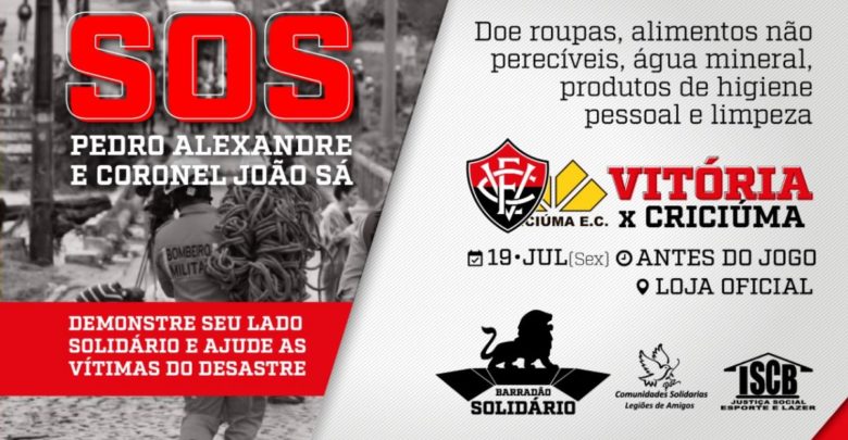 Vitória x Criciúma: Barradão terá ponto de doação para Pedro Alexandre e Coronel João Sá IMAGEM VITORIA 9 780x405 - Vitória x Criciúma: Barradão terá ponto de doação para Pedro Alexandre e Coronel João Sá