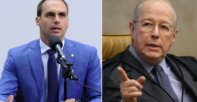 Ministros do STF consideram grave declaração de filho de Bolsonaro motagem celso de mello e eduardo bolsonaro 780x405 - Ministros do STF consideram grave declaração de filho de Bolsonaro